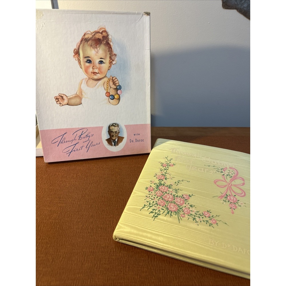 Vtg: 1940's "A Baby's First" Baby Album by Dr. Dafoe. White Satin. Brand New!!